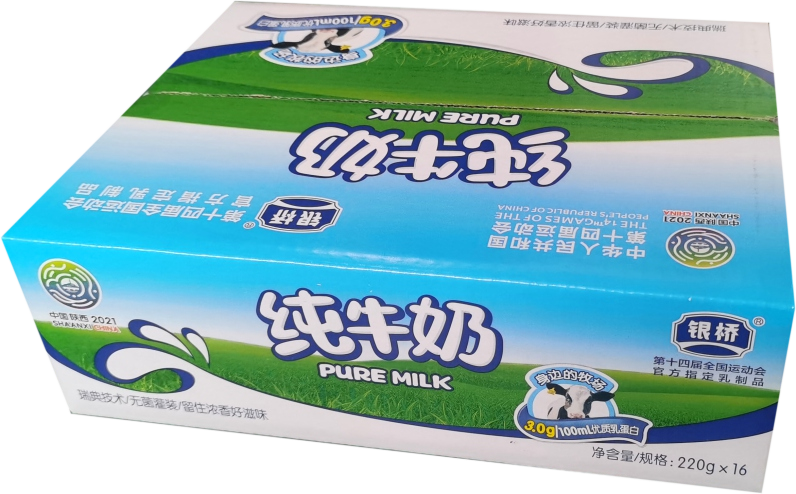 銀橋純牛▾奶▾包裝箱